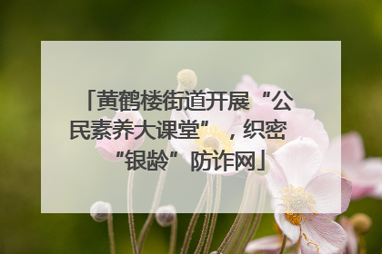 黄鹤楼街道开展“公民素养大课堂”，织密“银龄”防诈网